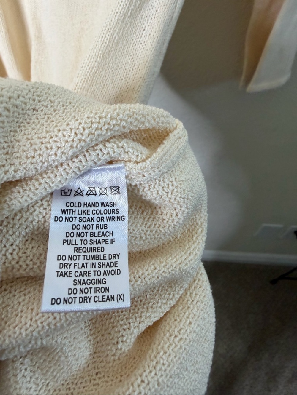 NWT Meshki Camryn Off Shoulder‎ Tie Knit Mini Dress Cream Marle Women’s Size L - Picture 8 of 11